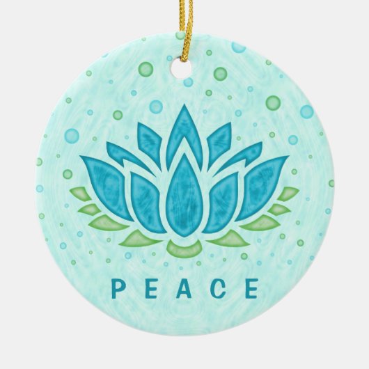Yoga Lotus Blume Zen | Textvorlage Keramik Ornament (Vorne)