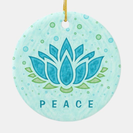 Yoga Lotus Blume Zen | Textvorlage Keramik Ornament (Hinten)