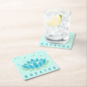 Yoga Lotus Blume Zen| Textvorlage Rechteckiger Pappuntersetzer (Vor Ort)