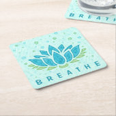 Yoga Lotus Blume Zen| Textvorlage Rechteckiger Pappuntersetzer (angewinkelt)