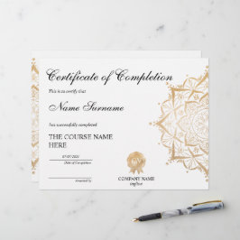 Yoga Lotus Certificate of Completion Award Course