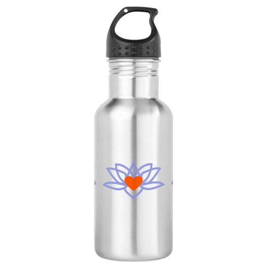 Yoga Lotus Heart Trinkflasche (Vorderseite)