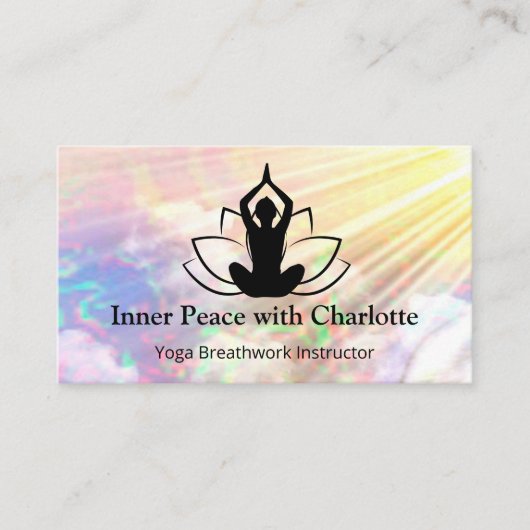 Yoga Lotus Instructor Lehrer Reiki Life Coach Visitenkarte (Vorderseite)