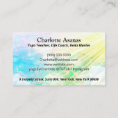 Yoga Lotus Instructor Reiki Life Coach Wasserfarbe Visitenkarte (Rückseite)
