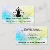 Yoga Lotus Instructor Reiki Life Coach Wasserfarbe Visitenkarte (Vorne/Hinten)