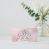 Yoga Lotus Line art - Gentle Rose Visitenkarte (Stehend Vorderseite)
