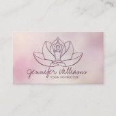 Yoga Lotus Line art - Gentle Rose Visitenkarte (Vorderseite)