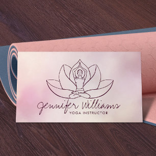 Yoga Lotus Line art - Gentle Rose Visitenkarte