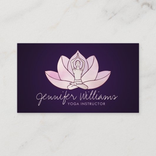 Yoga Lotus Line art - Gentle Rose Visitenkarte (Vorderseite)