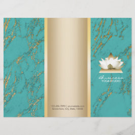 Yoga Lotus Logo Gold & Tirqipose Marmor Tri-Falten