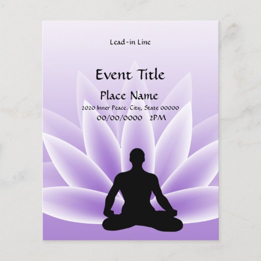 Yoga Lotus Man Violet Small Event Flyer (Vorne)
