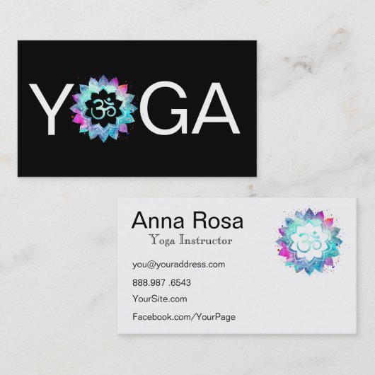 *~* Yoga Lotus Mandala Lehrerin Lehrerin Om Om Visitenkarte (Vorne/Hinten)