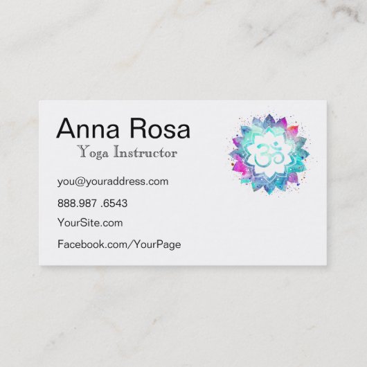 *~* Yoga Lotus Mandala Lehrerin Lehrerin Om Om Visitenkarte (Rückseite)