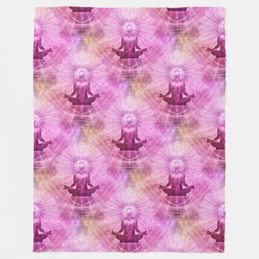 Yoga Lotus Meditation - Nahtloses Muster 1 Fleecedecke (Vorderseite)