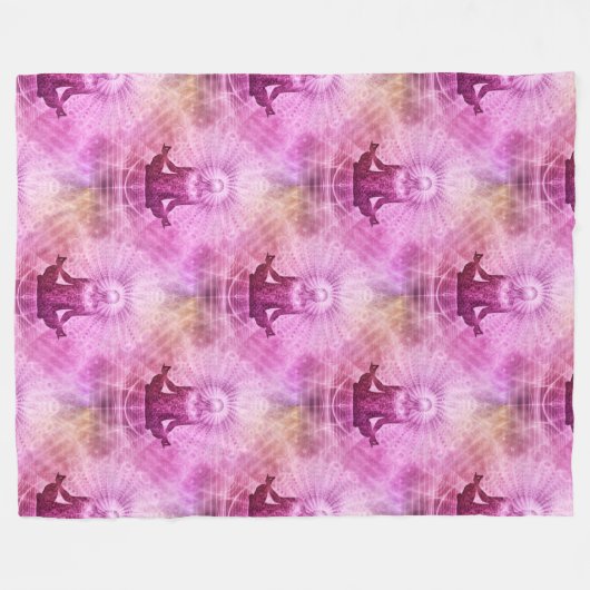 Yoga Lotus Meditation - Nahtloses Muster 1 Fleecedecke (Vorderseite (Horizontal))