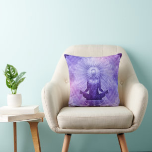 Yoga Lotus Meditation - Nahtloses Muster 2 Kissen