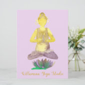 Yoga Lotus Pose Business Einladung (Stehend Vorderseite)