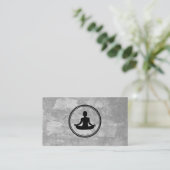 Yoga Lotus Pose Grau Textur Visitenkarte (Stehend Vorderseite)