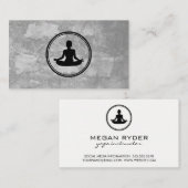 Yoga Lotus Pose Grau Textur Visitenkarte (Vorne/Hinten)