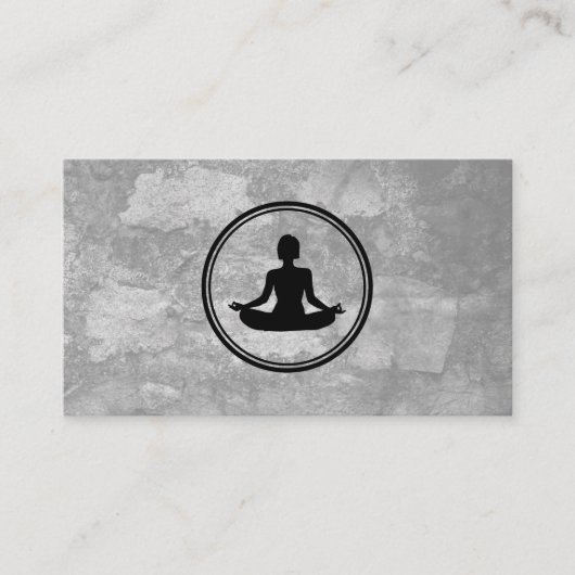 Yoga Lotus Pose Grau Textur Visitenkarte (Vorderseite)