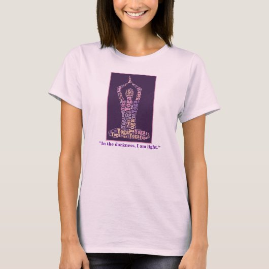 Yoga Lotus Pose Lila mit spirituellem Zitat T-Shirt (Vorderseite)
