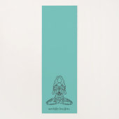 Yoga Lotus Pose Personalisiert Türkis Yoga Yogamatte (Rückseite)