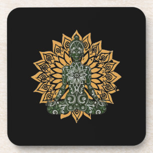 Yoga Lotus Pose Zen Graphic Getränkeuntersetzer
