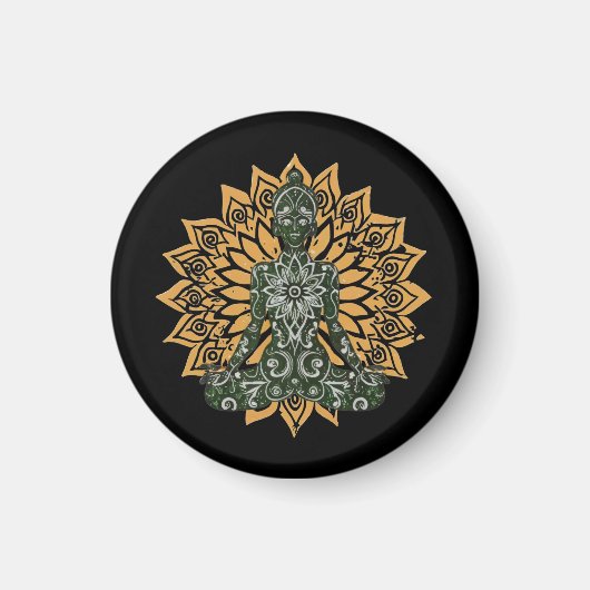 Yoga Lotus Pose Zen Graphic Magnet (Vorne)
