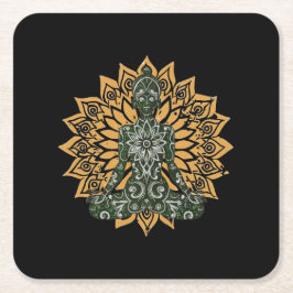 Yoga Lotus Pose Zen Graphic Rechteckiger Pappuntersetzer