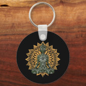 Yoga Lotus Pose Zen Graphic Schlüsselanhänger (Rückseite)