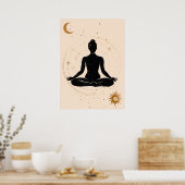 Yoga lotus position Silhouette Poster (Küche)