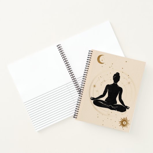 Yoga lotus position Silhouette Zen Journal Collage Notizblock (Innenseite)