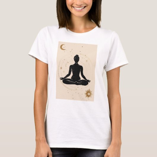 Yoga lotus position Silhouette zen namaste Collage T-Shirt (Vorderseite)