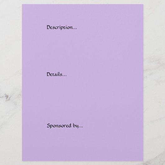 Yoga Lotus Violet 11x8.5 Event-Flyer Flyer (Hinten)