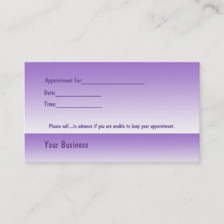 Yoga Lotus Woman Violet Business Apointment Card Terminkarte