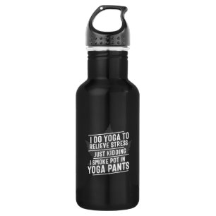 Yoga Lover Ich mache Yoga, um Stress zu lindern Edelstahlflasche