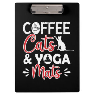 Yoga Lover Kaffeekatze und Yoga Matten Klemmbrett