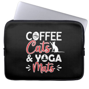 Yoga Lover Kaffeekatze und Yoga Matten Laptopschutzhülle
