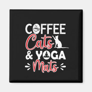 Yoga Lover   Kaffeekatze und Yoga Matten Magnet