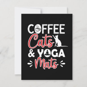 Yoga Lover   Kaffeekatze und Yoga Matten Mitteilungskarte