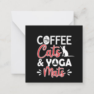 Yoga Lover Kaffeekatze und Yoga Matten Mitteilungskarte