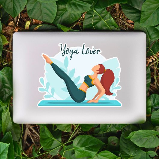 Yoga Lover - Pose-Design für Navasana individuell Aufkleber