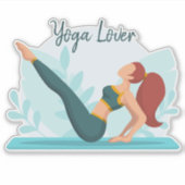 Yoga Lover - Pose-Design für Navasana individuell Aufkleber (Vorderseite)