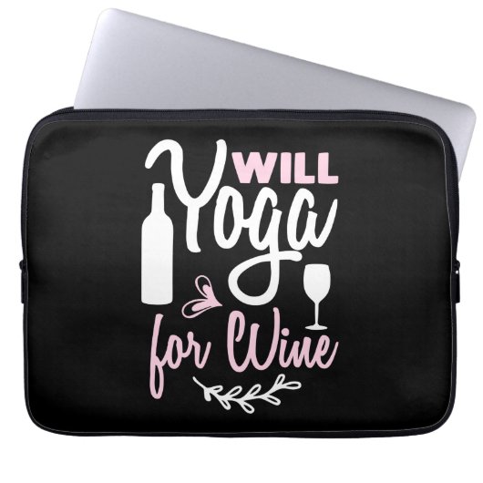 Yoga Lover | Wird Yoga für Wein Laptopschutzhülle (Vorderseite)