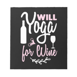 Yoga Lover Wird Yoga für Wein Notizblock