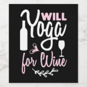 Yoga Lover | Wird Yoga für Wein Weinetikett (Einzelnes Label)