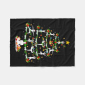 Yoga Lover Xmas Lighting Yoga Christmas Tree Fleecedecke (Vorderseite (Horizontal))