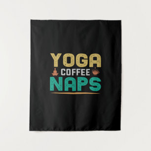 Yoga Lover   Yoga Coffee Nickerchen Wandteppich