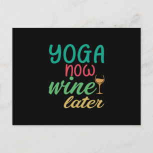 Yoga Lover Yoga Jetzt Wein später Postkarte