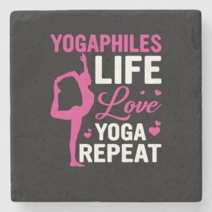 Yoga Lover Yoga Life Liebe Yoga Wiederholung Steinuntersetzer